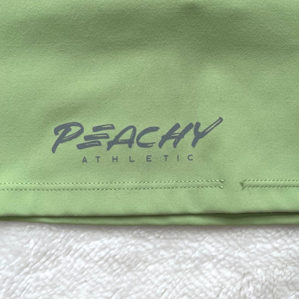 Peachy Athletic Sports Bra Womens Green V-Neck Activewear Crop Top S - Picture 4 of 5